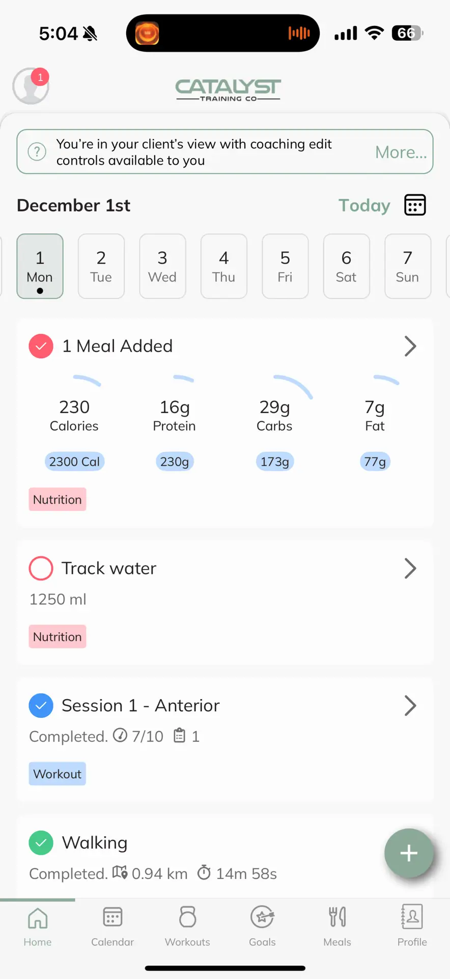 Catalyst app screen 2