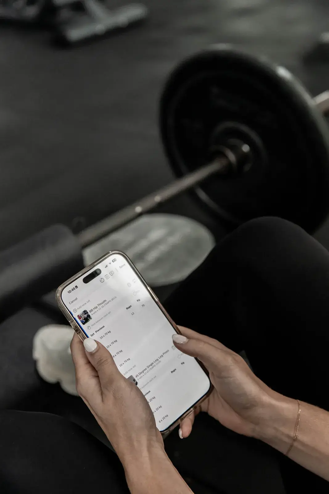 A Catalyst client checking her training plan in the Catalyst Training App
